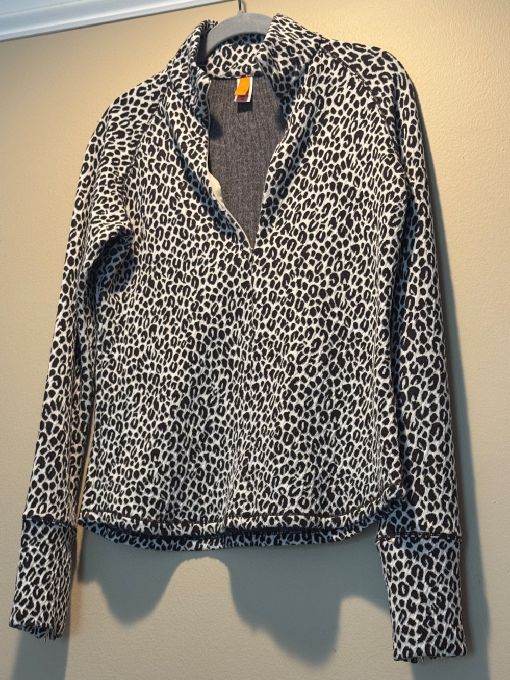 Leopard Print Button-Down Shirt - Black & White